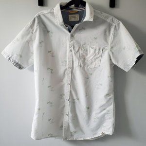 FREE PLANET Flamingo and Palm Trees Casual Shirt